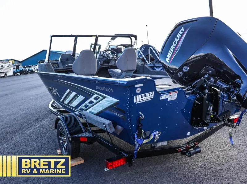 Slide: The Image of 2025 Excursion 176 DC boat with Mercury engine at Bretz RV & Marine dealership. - 4