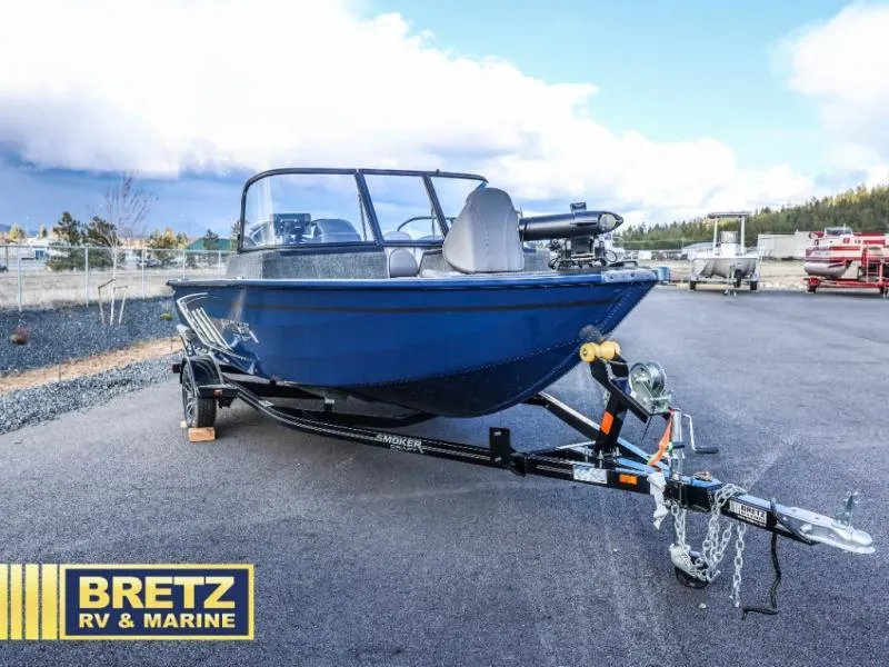 Slide: The Image of 2025 Excursion 176 DC boat on trailer at Bretz RV & Marine dealership. - 6