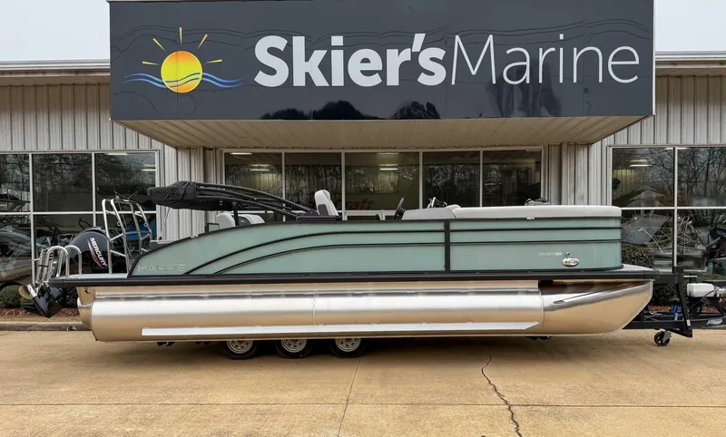 Slide: The Image of 2025 Harris CRUISER 230 SLDH pontoon boat at Skier's Marine dealership. - 1