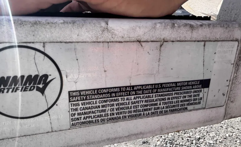 Slide: The Image of 2008 MasterCraft X1 certification label showing compliance with U.S. and Canadian motor vehicle safety standards. - 21