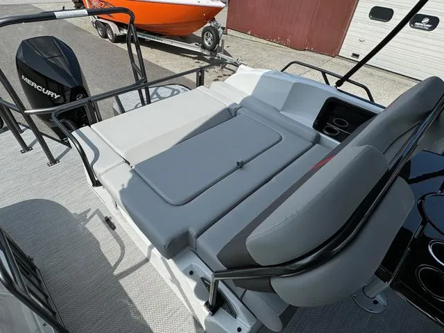 Slide: The Image of 2024 Princecraft Vogue® 23 RL boat with comfortable seating and Mercury engine. - 26