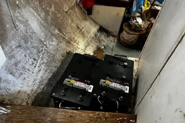 Slide: The Image of Batteries inside a 1990 Downeast Beal Lobster Boat. - 11