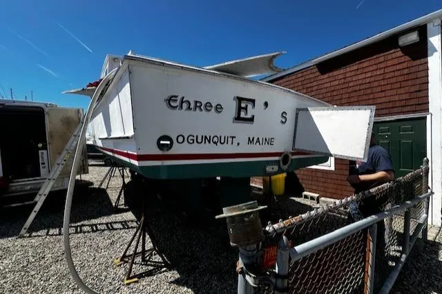 Slide: The Image of 1990 Downeast Beal Lobster Boat in Ogunquit, Maine. - 26