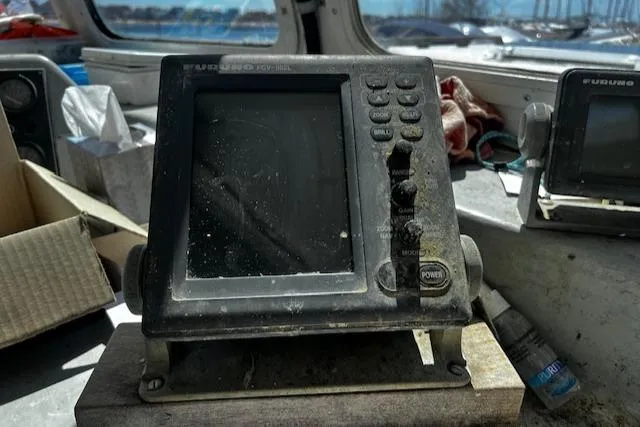Slide: The Image of Old navigation device on a 1990 Downeast Beal Lobster Boat. - 9
