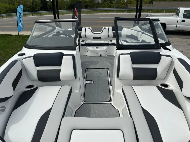 Slide: The Image of 2025 Yamaha Boats AR195 interior with sleek seating and modern design. - 5