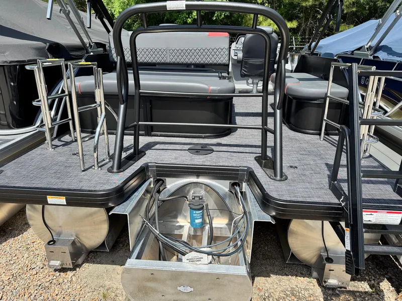Slide: The Image of 2025 Godfrey Sweetwater 2286 SFLC pontoon boat with spacious deck and seating. - 19