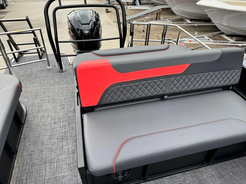 Slide: The Image of 2025 Godfrey Sweetwater 2286 SFLC boat interior with stylish seating and modern design. - 24