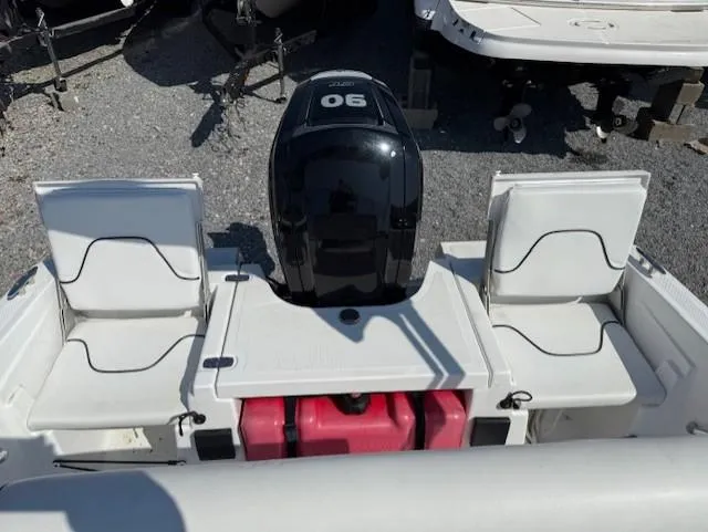 Slide: The Image of 2020 Wellcraft 162 Fisherman boat with dual seats and outboard motor. - 9