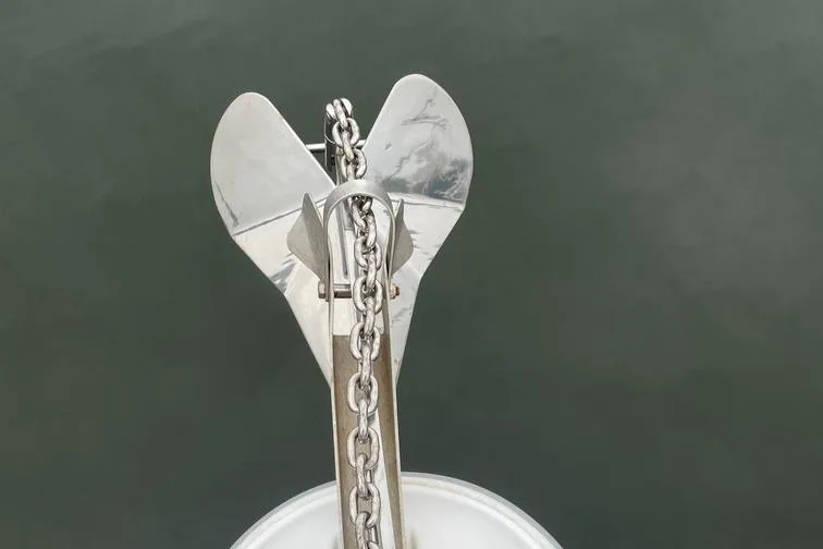 Slide: The Image of Anchor and chain on a 2004 Cobia 270 Walk-Around boat. - 11