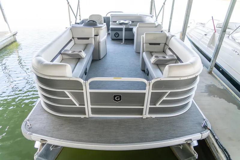 Slide: The Image of 2023 Godfrey Sweetwater 2186 C pontoon boat with spacious seating and modern design. - 5