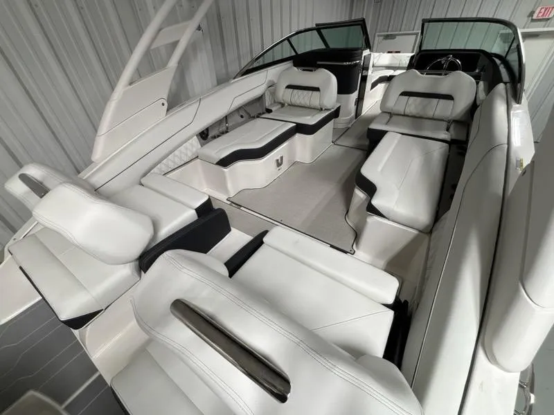 Slide: The Image of 2026 Regal LX4 boat interior with luxurious white seating and modern design. - 5