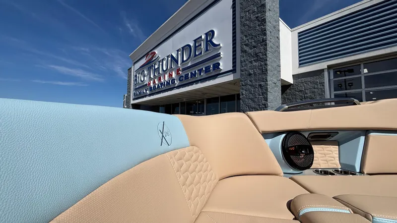 Slide: The Image of 2025 MasterCraft X26 boat interior at Big Thunder Marine Center. - 38