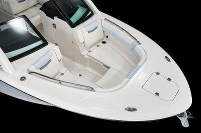 Slide: The Image of 2025 Robalo R257 DC boat with spacious seating and sleek design. - 9