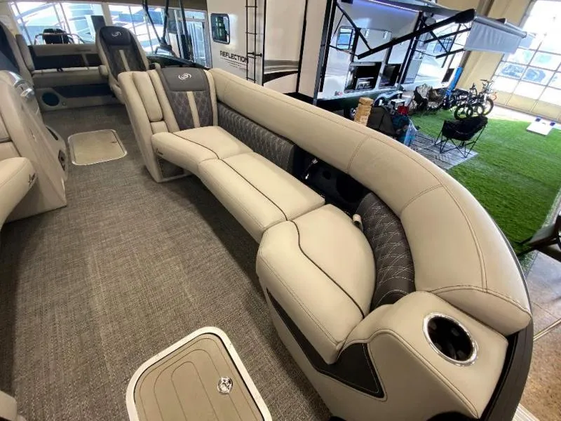 Slide: The Image of Luxurious interior of 2024 Lusso Ultra-Lounge 25UC with plush seating and modern design. - 19