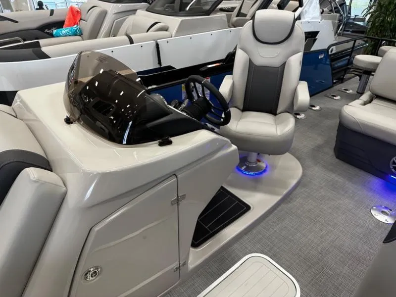 Slide: The Image of Modern boat interior with sleek helm and comfortable seating, L3 DLZ Bar 2025 model. - 11