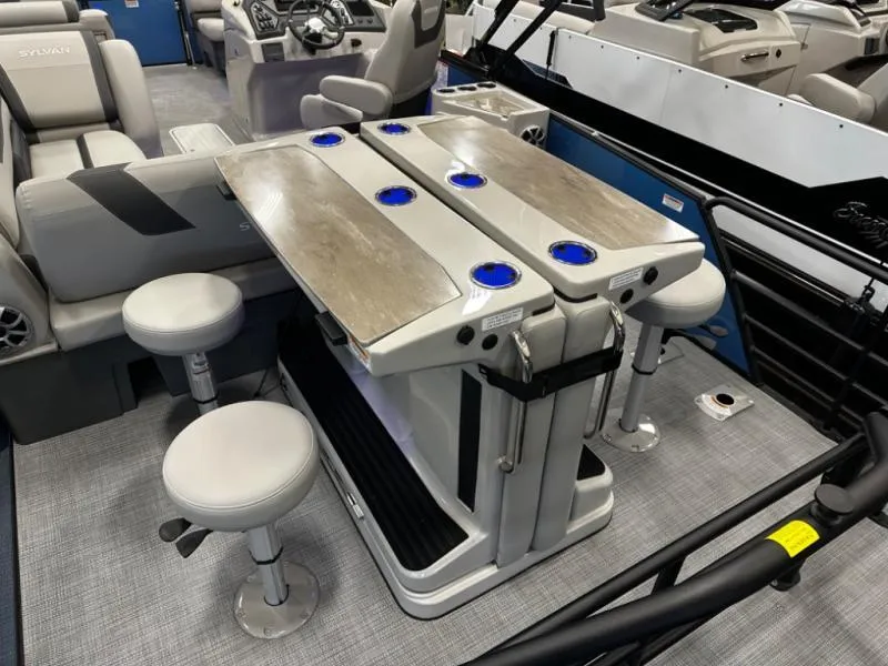 Slide: The Image of Luxurious 2025 L3 DLZ Bar boat interior with modern seating and sleek design. - 19