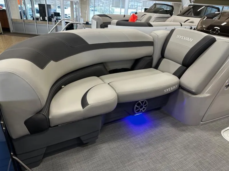 Slide: The Image of Luxurious Sylvan boat seating with LED lighting, featuring modern design and comfort. - 9