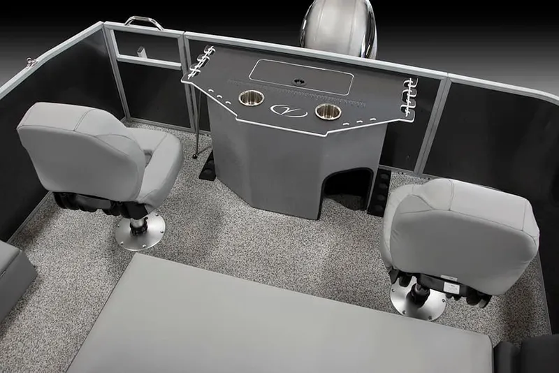 Slide: The Image of 2025 Veranda Fish VF22F4 boat interior with seating and fishing station. - 8