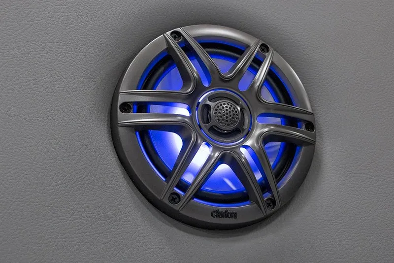 Slide: The Image of Speaker with blue LED light on Veranda Fish VF22F4, 2025 model. - 9