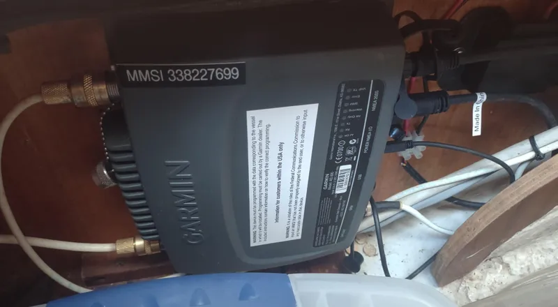 Slide: The Image of Garmin marine equipment installed on a 1990 Beneteau Oceanis 390 sailboat. - 45