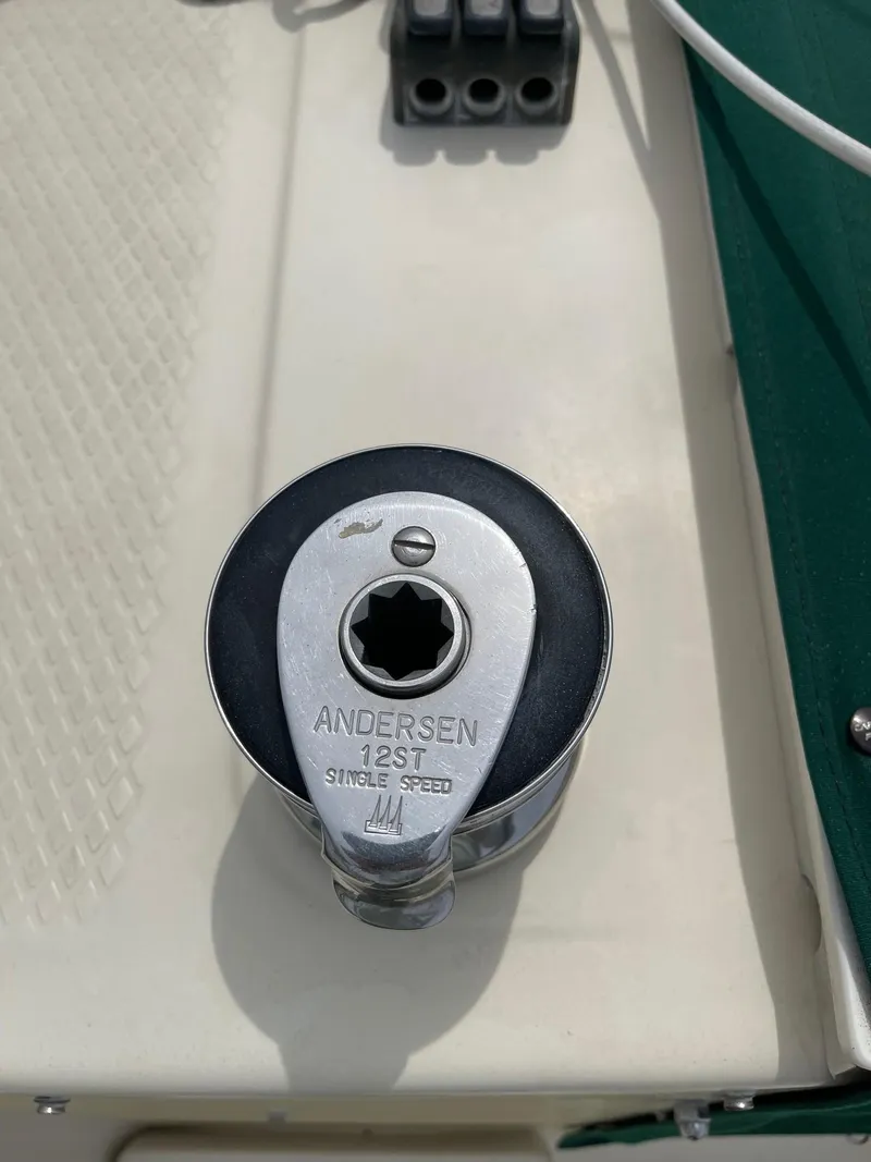 Slide: The Image of Andersen 12ST winch on 2005 Hake Seaward 32RK sailboat deck. - 12
