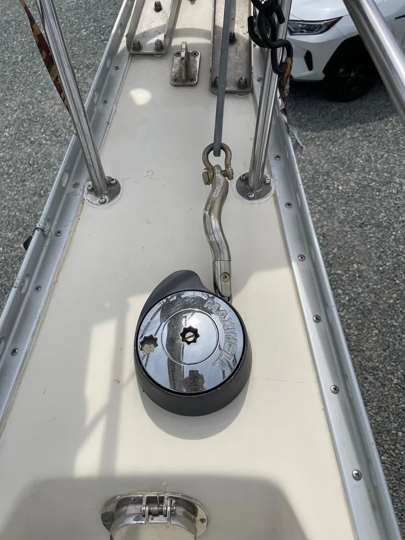 Slide: The Image of Deck of 2005 Hake Seaward 32RK sailboat with winch and rigging details. - 14