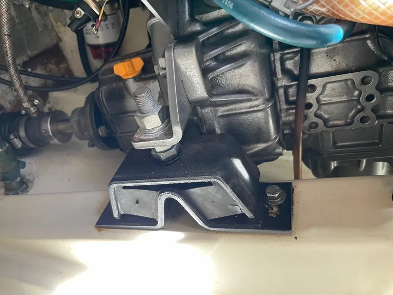Slide: The Image of Engine mount of a 2005 Hake Seaward 32RK sailboat, showing mechanical components. - 25
