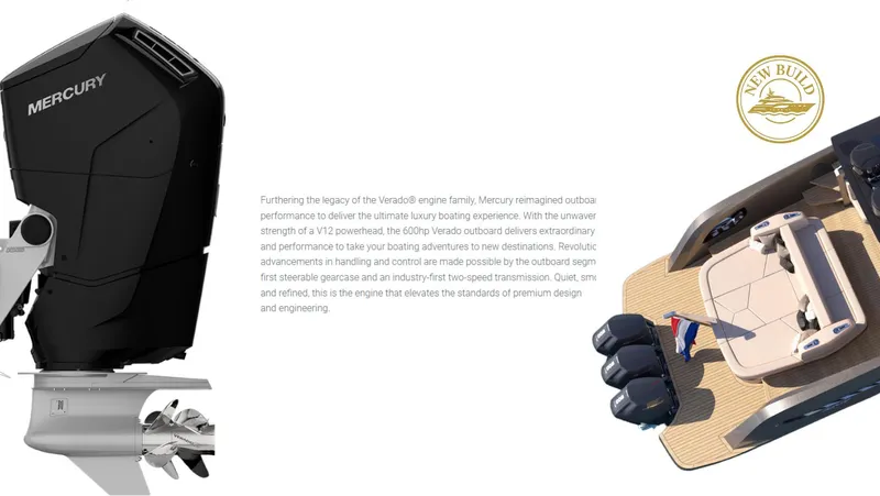 Slide: The Image of Bekkers Yachts AZUR 45HT 2026 with Mercury outboard engine, luxury design, and premium performance. - 15