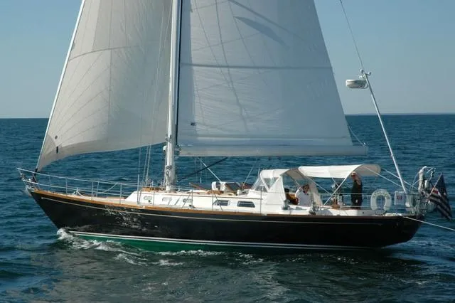 The Image of Sailing yacht Hinckley Sou'wester 51, 1993 model, cruising on open sea. - 0
