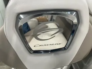 Slide: The Image of Crownline E4 2016 boat seat with logo and chrome detailing. - 18