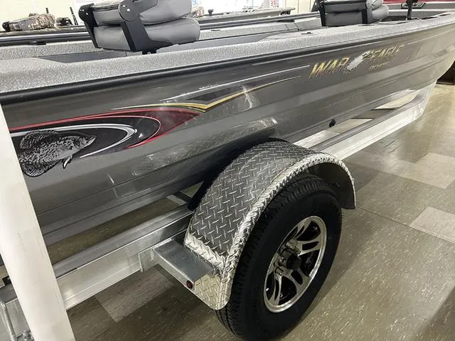Slide: The Image of 2025 War Eagle 754VS boat on trailer, featuring sleek design and durable construction. - 5