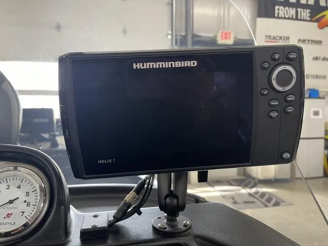 Slide: The Image of Humminbird Helix 7 fish finder on 2021 Lund 1650 Rebel XL SS boat dashboard. - 23