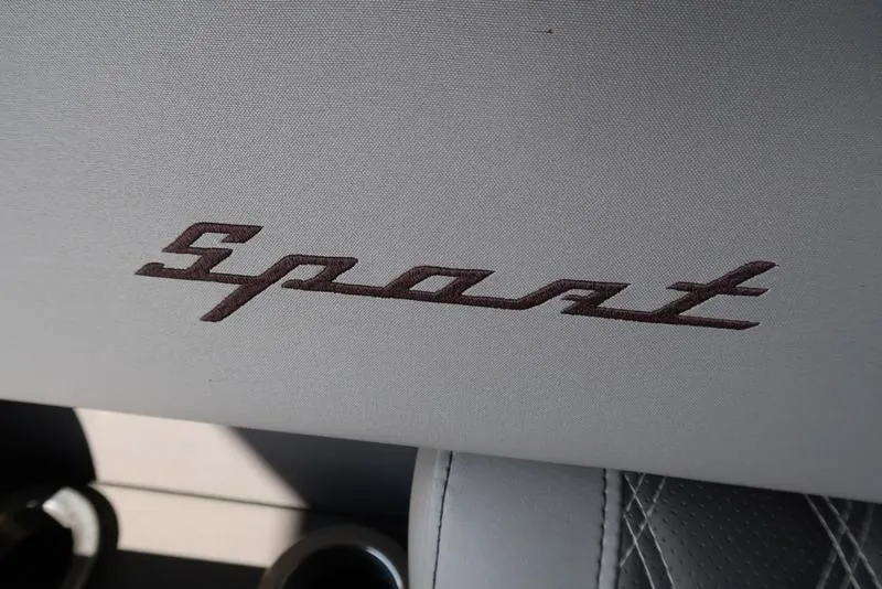 Slide: The Image of Bennington 2021 R Bowrider Quad Bench 24 RTFB interior with 'Sport' embroidery detail. - 45