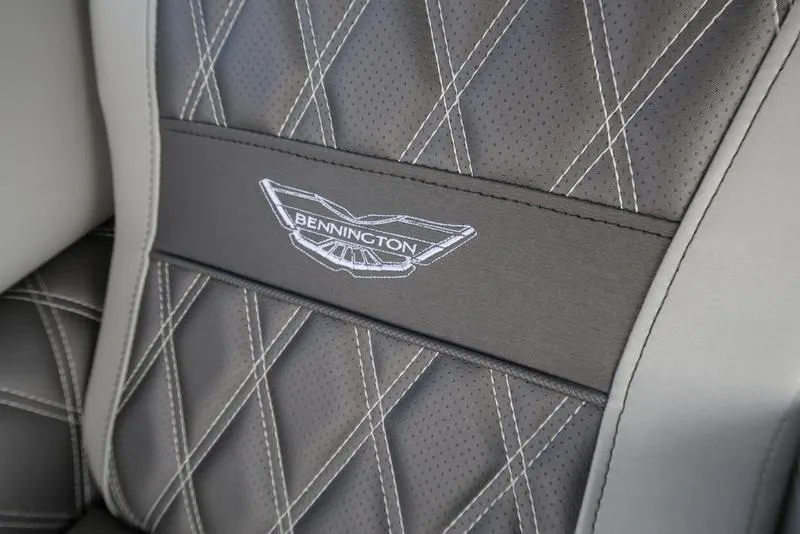 Slide: The Image of Bennington R Bowrider Quad Bench 24 RTFB 2021 seat with diamond stitching and logo. - 46