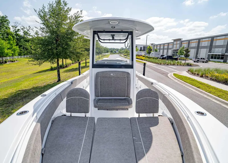 Slide: The Image of 2025 Sea Hunt Gamefish 25 boat with spacious seating and modern design. - 26