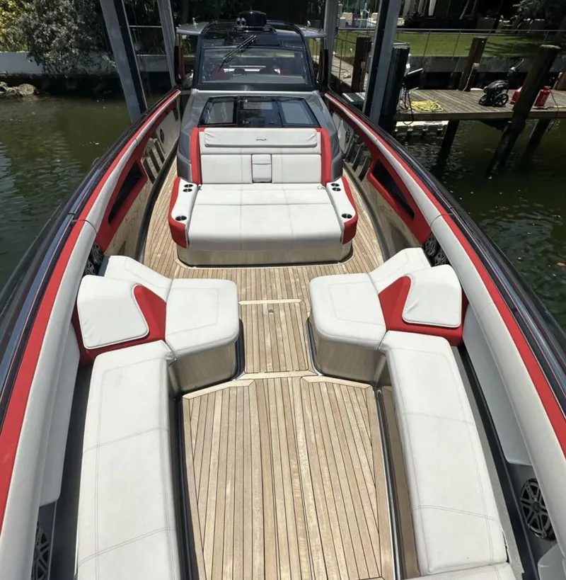 Slide: The Image of 2020 Cigarette 59 Tirranna luxury boat with spacious seating and sleek design. - 13