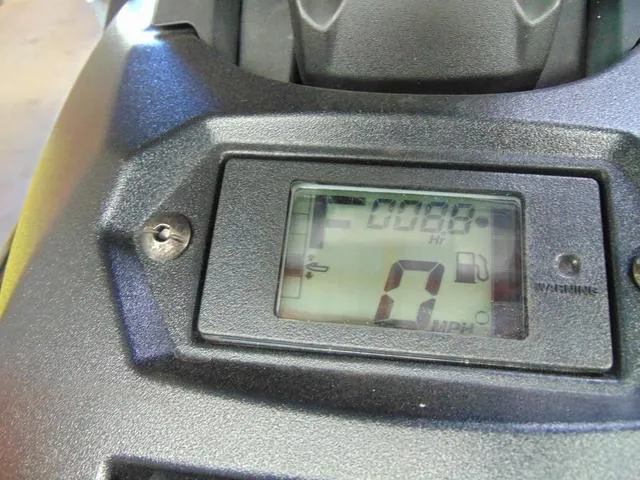 Slide: The Image of Dashboard of 2023 Yamaha Waverunner Jetblaster showing speedometer and fuel gauge. - 6
