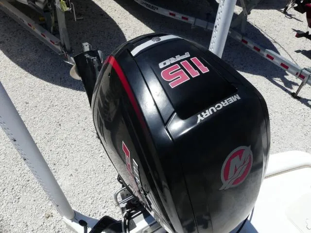 Slide: The Image of Mercury 115 Pro outboard motor on 2016 Mako Pro 17 Skiff CC boat. - 6