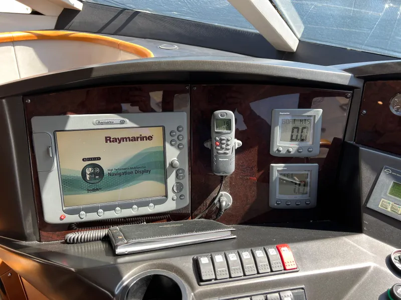 Slide: The Image of Control panel of 2008 Sunseeker Manhattan 50 yacht with Raymarine navigation display. - 33