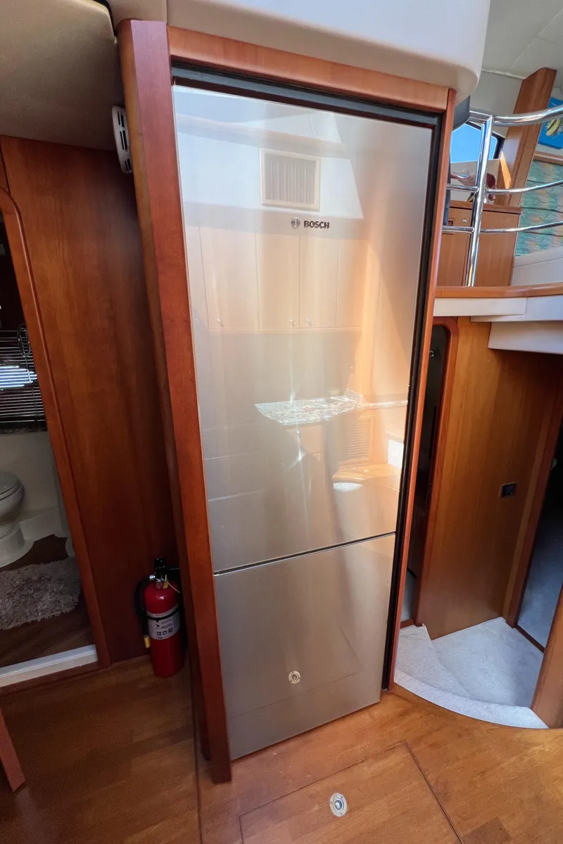 Slide: The Image of Stainless steel fridge inside 2008 Sunseeker Manhattan 50 yacht interior. - 36