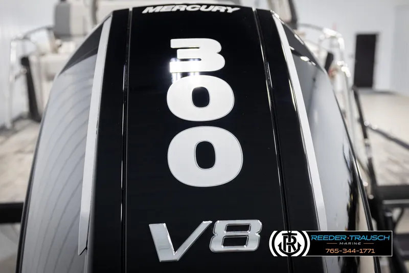 Slide: The Image of Mercury 300 V8 engine on 2025 Avalon Excalibur LTD CRB boat, Reeder-Trausch Marine. - 49