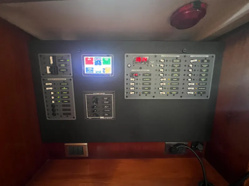 Slide: The Image of Electrical control panel on a 1994 Beneteau Oceanis 440 sailboat. - 17