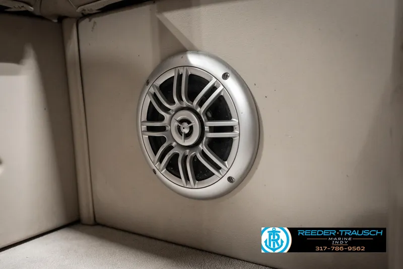 Slide: The Image of Speaker installed in a 2019 Avalon Eagle boat interior. - 35