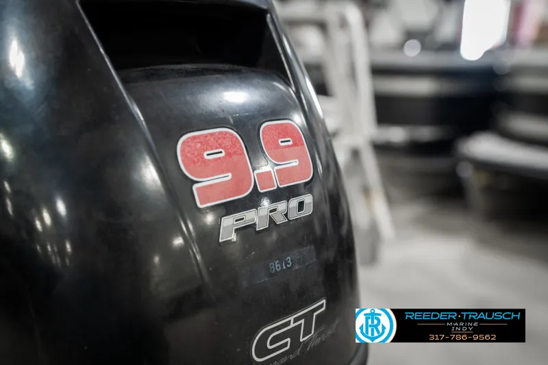 Slide: The Image of 9.9 Pro engine cover, Avalon Eagle 2019 model, in a workshop setting. - 42