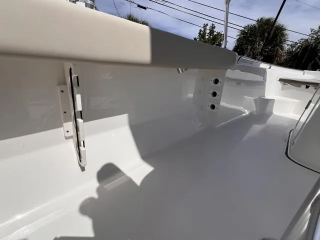 Slide: The Image of 2025 Key West 189 FS boat interior, showcasing sleek white design and modern features. - 18