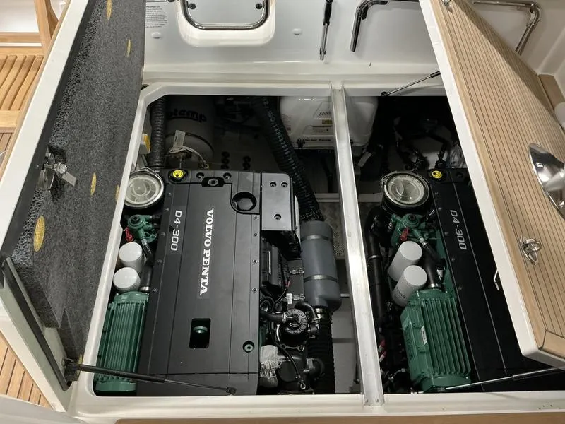 Slide: The Image of Engine compartment of 2025 Nimbus 365 Coupe with Volvo Penta D4-300 engines. - 35