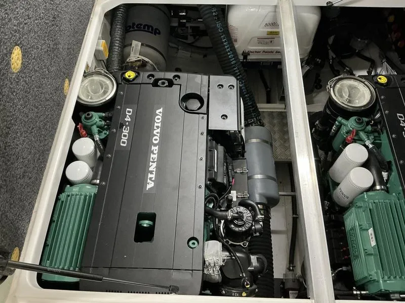 Slide: The Image of Engine compartment of 2025 Nimbus 365 Coupe with Volvo Penta D4-300 engines. - 37