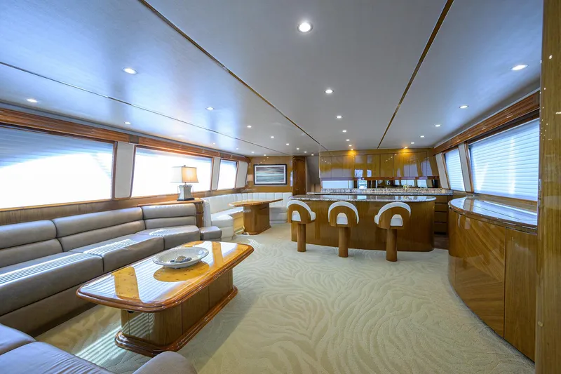 Slide: The Image of Luxurious interior of 2013 Viking 82 Convertible yacht with elegant seating and modern design. - 5