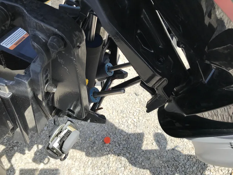 Slide: The Image of 2023 Ranger Z520R Ranger Cup Equipped boat motor components close-up. - 35