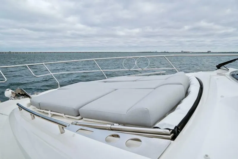Slide: The Image of 2024 46 Prestige Flybridge -Foredeck Sun Lounger - 44